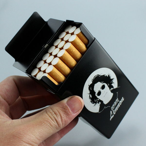 pocket cigarette 13 Styles Male and Female Push Open Aluminum Cigar Cigarette Tobacco Holder  Pocket Fashion Lighter Cigarette Storage Box