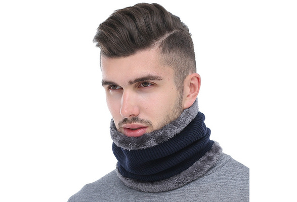 Winter Men Scarf Ring Knitted Scarves For Men Women Neck Snood Warp  Thickened Wool Collar Warm Soft Scarves Fashion 2018