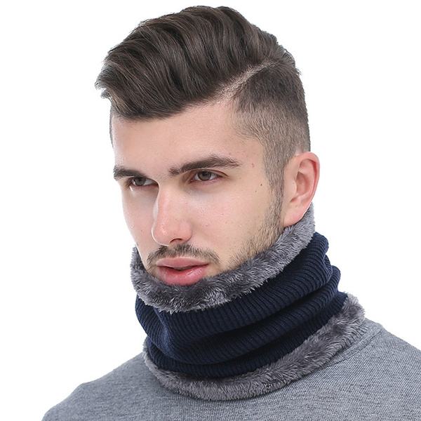 Winter Men Scarf Ring Knitted Scarves For Men Women Neck Snood Warp  Thickened Wool Collar Warm Soft Scarves Fashion 2018