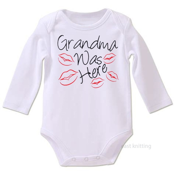 Grandma Was Here And Red Lips Funny Toddler Newborn Coming Home Outfit ...