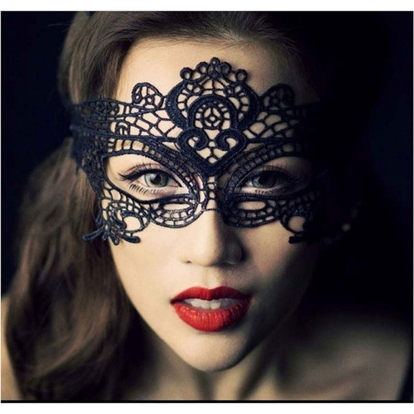 Ladies BLACK RUBBER Masquerade Eye Mask Gothic Fancy Dress Hen Party Halloween