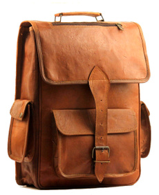 men backpack, leather backpack bags, Office, brown