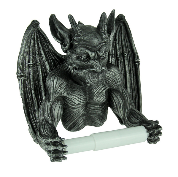 Mythical Guardian Gargoyle Under Full Moon Paper Towel Holder in Metallic  Look for Halloween Decorations or Decorative Medieval Kitchen Decor As  Gothic Fantasy …