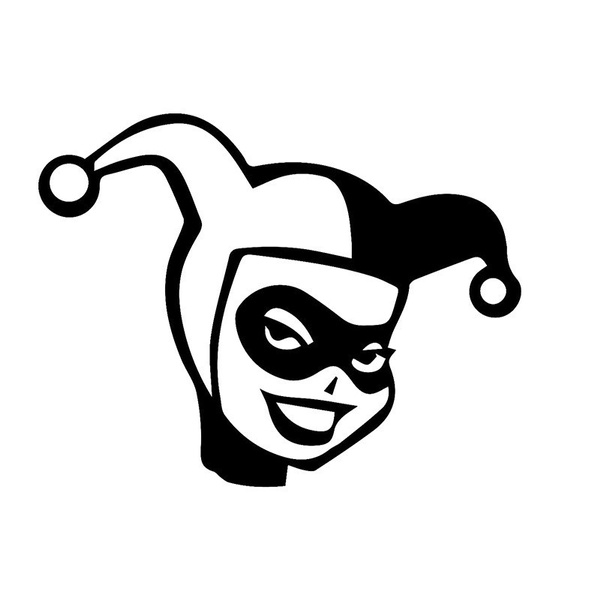 Strange shape Masked Clown Smile Naughty Harley Quinn Car Sticke Window ...