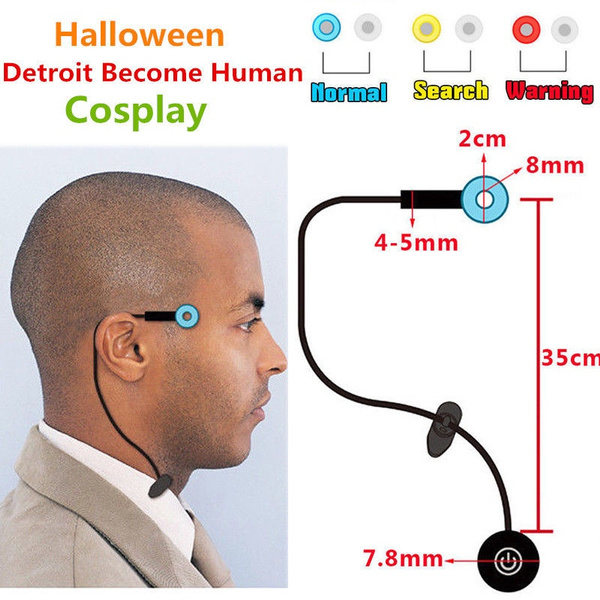 Novelty Detroit Become Human Cosplay Connor RK800 Temple Head LED