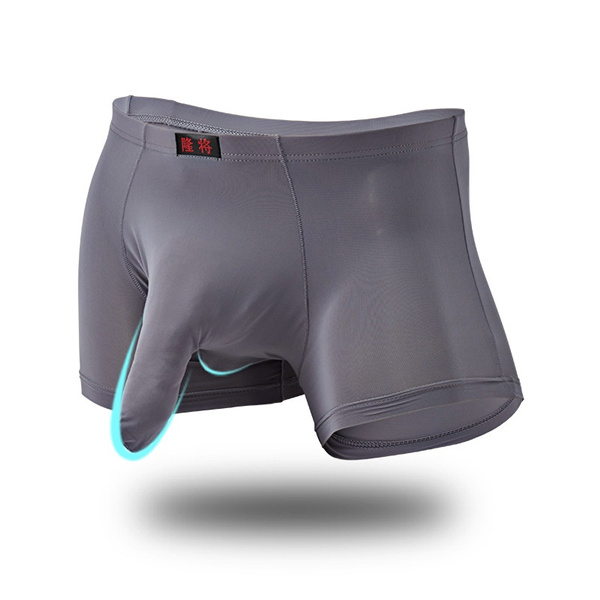 Men's Underwear Jacquard Pants Elephant Nose T-thong U Convex Men's Long  Bulge Pouch Boxer Briefs Elephant Trunk Pouch Underwear Underpants