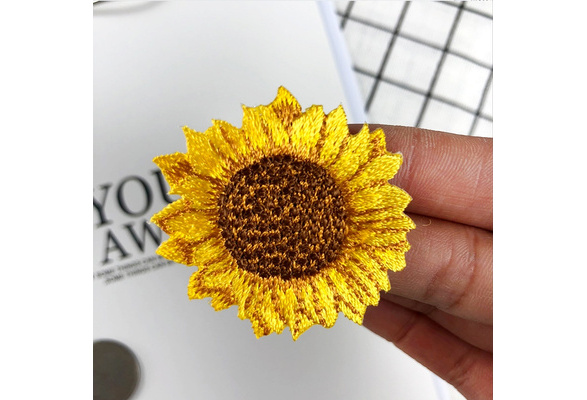 Sunflower Iron On Patch Cute Fruit Embroidery Patch small DIY Yellow Flower Patch
