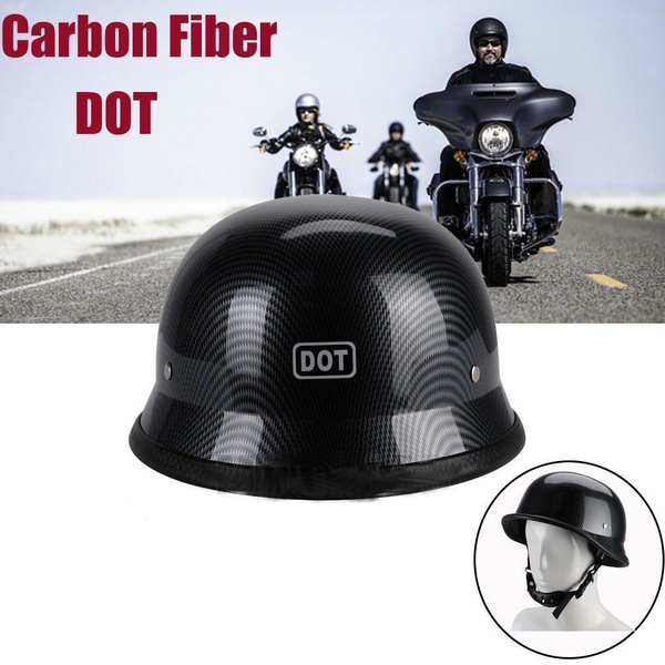 Gloss Black DOT German Motorcycle Half Face Helmet Chopper Cruiser Biker M~XL US 
