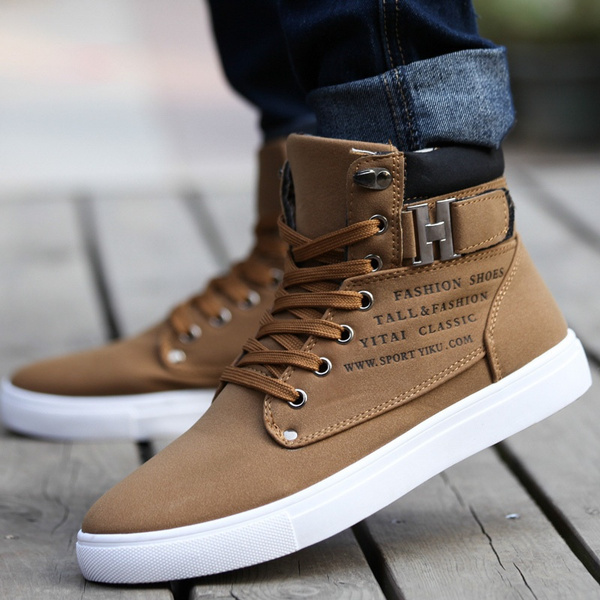 mens canvas and leather boots