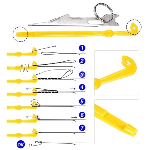 fish hook tying tool 2x Fishing Hook Tie Tool Fishing Line Knot