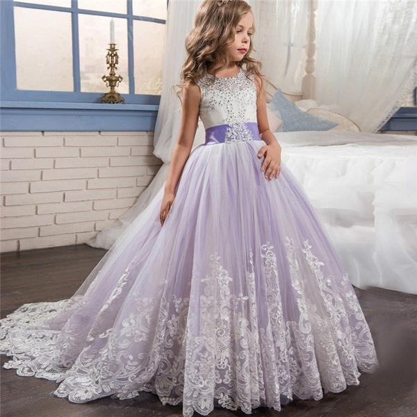 girls purple formal dress