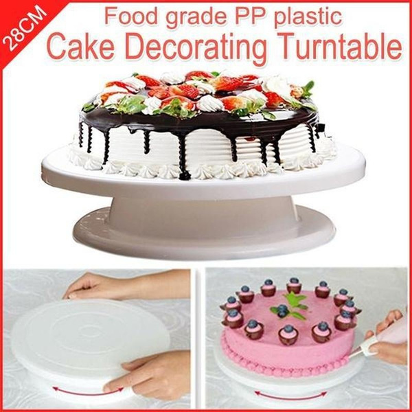 28cm 11'' Cake Base Cake Decorating Tools Rotating Cake Stand Sugar Craft  Turntable Platform Cupcake Swivel Plate Revolving Baking Tools Display  Stand