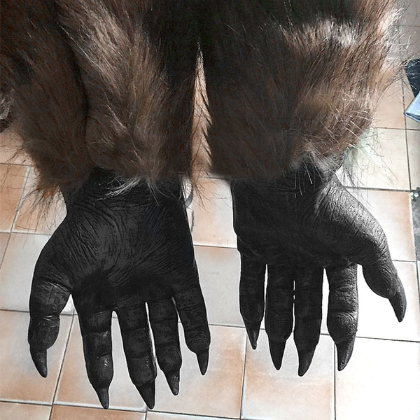 Halloween Wolf Paws Gloves Latex Furry Animal Hand Gloves Halloween