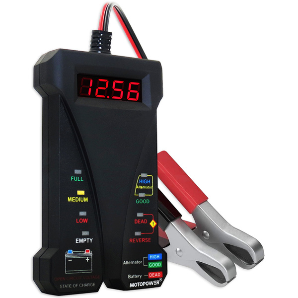 MOTOPOWER MP0514A 12V Digital Car Battery Tester Voltmeter Alternator  Analyzer with LCD and LED display