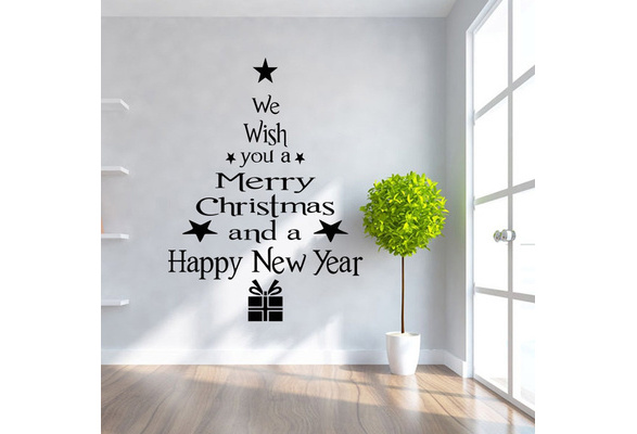 Removable Merry Christmas Art Decal Window Wall Stickers Shop Decor Home E5G7 
