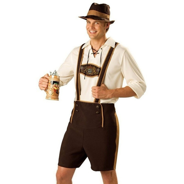 Målestok tre flamme Oktoberfest Costume Lederhosen Bavarian Octoberfest German Festival Beer  Cospaly Halloween For Men Plus Size Clothing | Wish