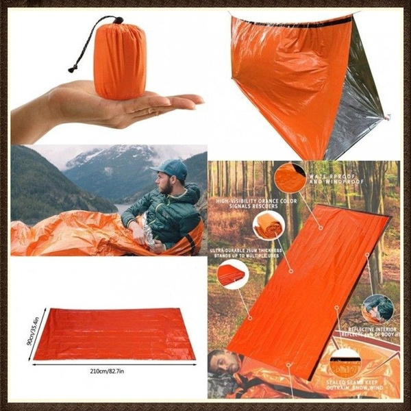 Reusable Emergency Sleeping Bag Thermal Survival Camping Travel Bag Waterproof 