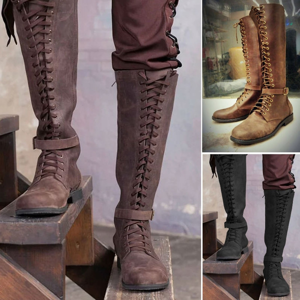 vintage knee high lace up boots