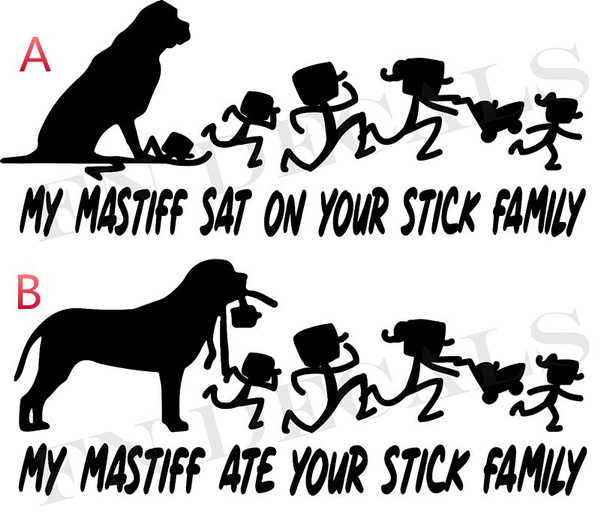 MY CANE CORSO ATE YOUR STICK FAMILY VINYL DECAL STICKER CAR TRUCK 