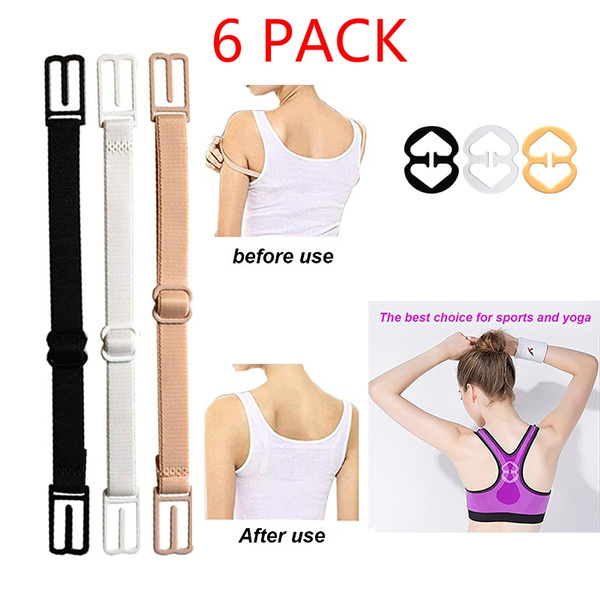 Huicai Womens 3 Pack Solid Color Adjustable Comfortable No-Slip Simplicity Bra Strap Clips Holder 