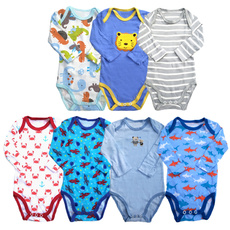 Wobfaobxylf 5pcs/pack Long-Sleeved bodysuits for 0-24months Baby Boys