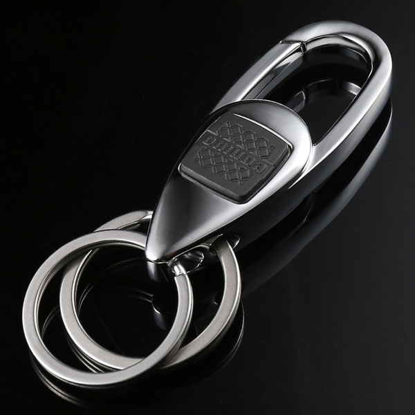Subaru Logo Metal Key Chain Keychain Chrome Black
