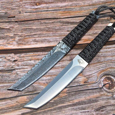 TACTICAL GEAR HUNTING SURVIVAL EDC Tools Rambo Knife Sword Camping Knives Combat Damascus Fixed Blade Tanto Dagger KNIFES