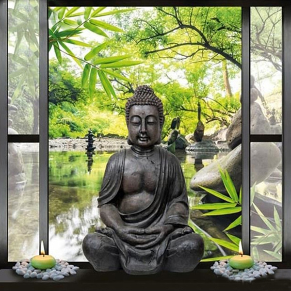 Full Round Drill 5d Diy Diamond Painting Window Buddha 3d Embroidery Cross Stitch Mosaic Home Decor Gift A01412 Wish