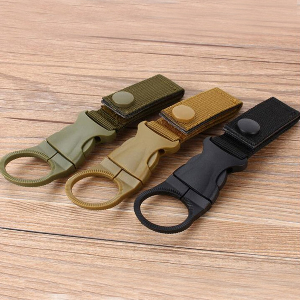 Tactical Water Bottle Buckle Belt Clip Carabiner Hook Holder Nylon Outdoor  Gear