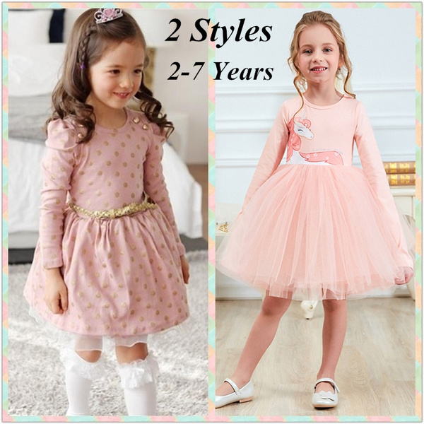 Buy Baby Toddler Girls Princess Wedding Birthday Dress Xmas Clothes Kid  Floral Pageant Gown Party Dress 1-7 Years Old Online at desertcartINDIA