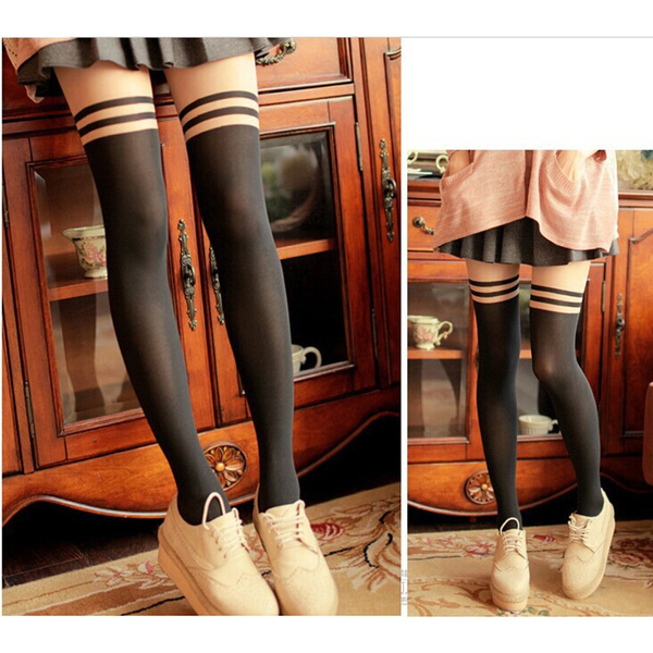 Tights Mock Knee High Hosiery Pantyhose Tattoo Female Tights Long Stocking Wish 9365