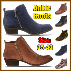 ankle boots, Plus Size, thickheel, Vintage