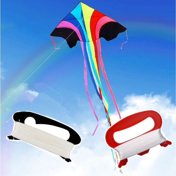 100m Flying Kite Line String With D Shape Winder Handle Board Outdoor Kite To_H4