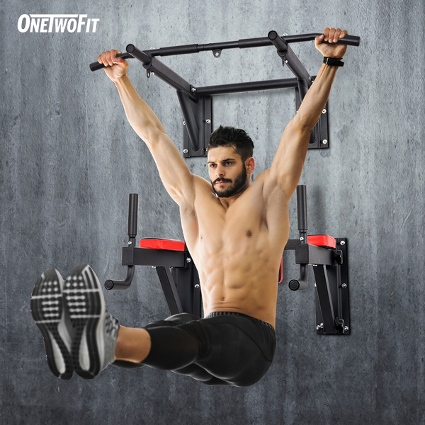 OneTwoFit Multifunctional Wall Mounted Pull Up Bar Power Tower Set