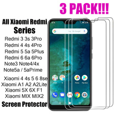 3Pack 9H 0.3mm HD For Xiaomi A1 A2 A2Lite 5X 6X 5 6 7 8 8SE Xiaomi Redmi 3 3S 4 4pro 4a 4x 5a 5 5Plus Redmi 6 6A 6Pro Note4 Note4x Note5a Note5aPrime Note5Pro Note6 Tempered Glass Screen Protector Film Safety Protective Film
