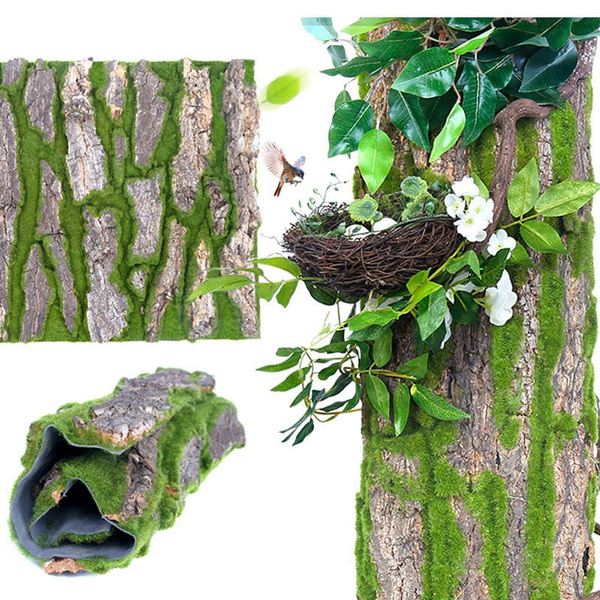 Simulation Bark Landscaping Decoration Decal Artificial Moss Fake Vine Plant  Flower for Living Room Pipeline Column Wall Surface