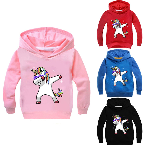 1Tee Girls Dabbing Unicorn and Cool Shark Sweatshirt Jumper