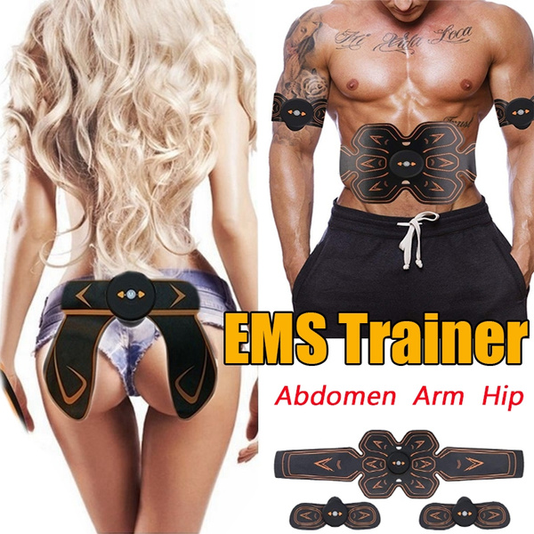 EMS Abdominal Muscle Toning Trainer ABS Stimulator Toner Fitness Arms &  Hips USB