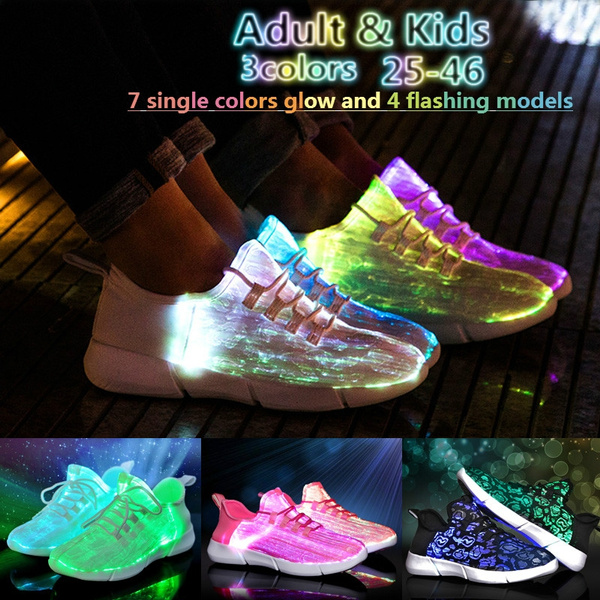 Fragiel gebruik Dag Fiber Optic LED Shoes, Light Up Shoes for Men Women Kids Flashing Luminous  Trainers for Festivals, Christmas Party | Wish
