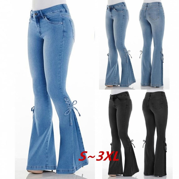 elastic bottom jeans womens
