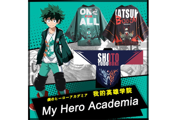 My Boku No Hero Academia Midoriya Izuku Kimono Cloak T-shirt Costume CosplayProp 