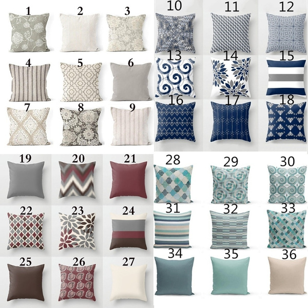2018 Fashion Print Pillow Cases Polyester Sofa Car Cushion Cover Home Decor 