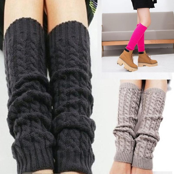 US Womens Ladies Winter Knit Crochet Knitted Leg Warmers Legging Boot Cover Hot