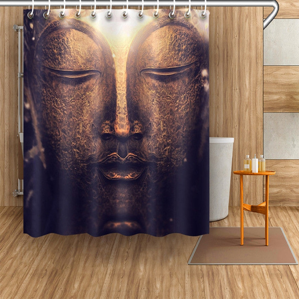 Ancient Buddha Statue Fabric Bathroom Waterproof Shower Curtain Wish