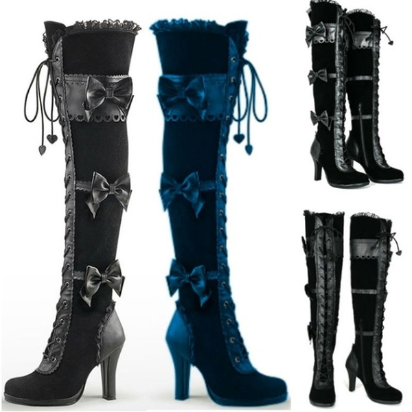 Steampunk thigh outlet high boots