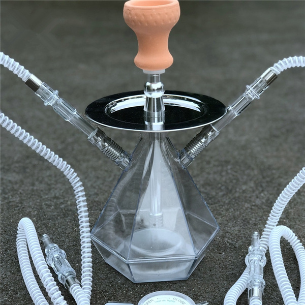 Double Pipes Glass acrylic Shisha-Hookah Pipe Set Arab Water Pipe