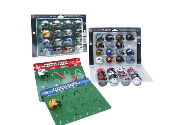 NFL Standings & Playoff Tracker with 32 NFL Mini Helmets