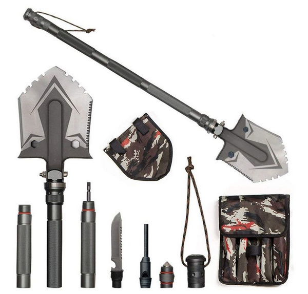 29/" Military Folding Shovel Survival Multi-Tool Thickened Shovel Head Outdoor