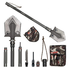 Military Folding Shovel Camping Multi-function Survival Kit, Entrenching Tool/Camping Multitool/Hiking/Emergency/Adventure 