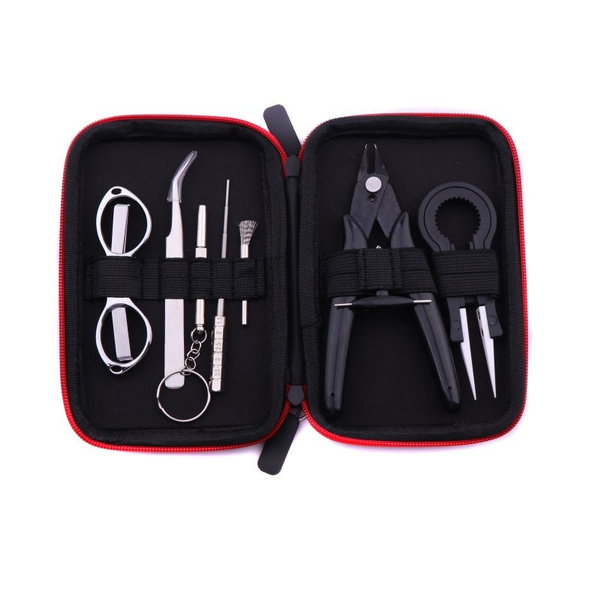 Mini Vape Tool Kit Bag Tweezers Pliers Wire Vaape Band Coil Jig